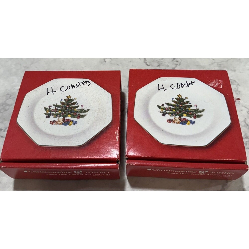 Vintage Nikko Christmastime Set of 8 Coasters in Box